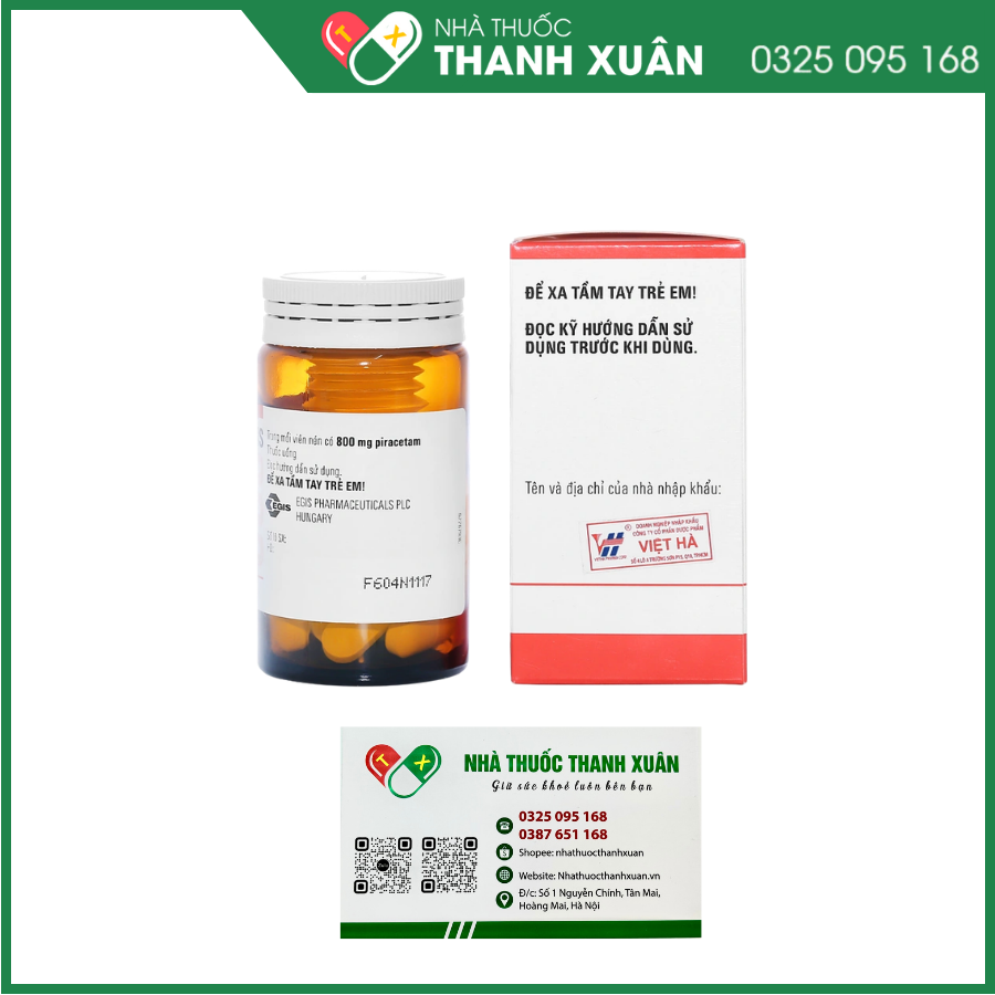 Piracetam - Egis 800mg điều trị các triệu chứng của hội chứng tâm thần thực thể